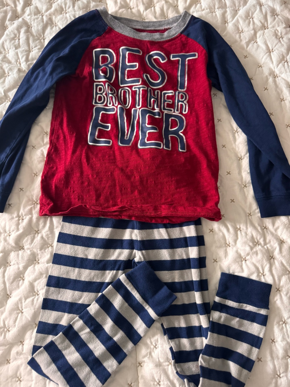 Carter's Red Long Sleeve Kids pajamas with Navy Accent